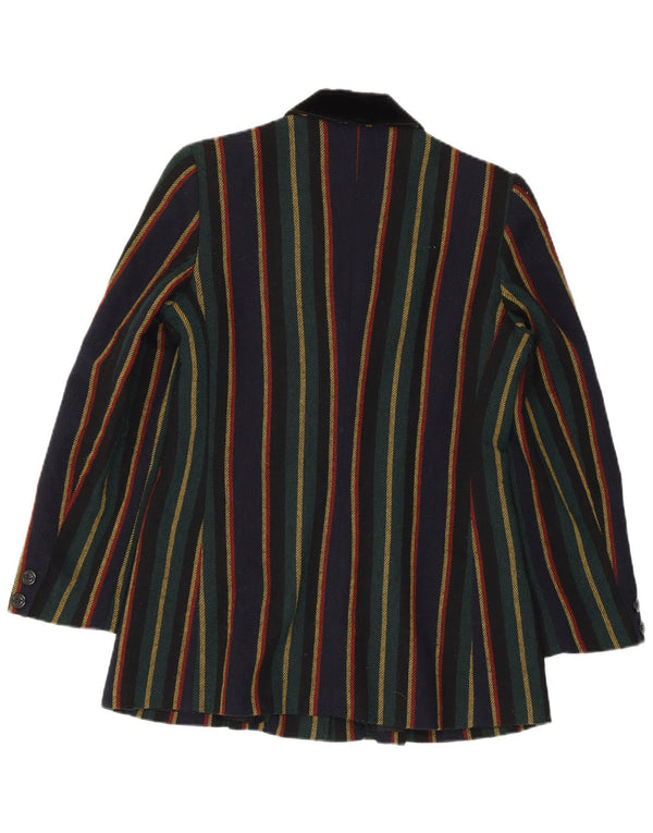 Damska marynarka VINTAGE zapinana na 2 guziki UK 10 w małe wielokolorowe paski