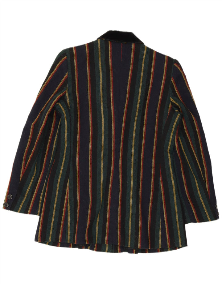 Damska marynarka VINTAGE zapinana na 2 guziki UK 10 w małe wielokolorowe paski