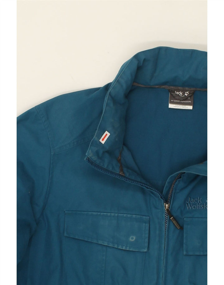 JACK WOLFSKIN Mens Utility Jacket UK 36/38 Small Blue Vintage Jack Wolfskin and Second-Hand Jack Wolfskin from Messina Hembry 