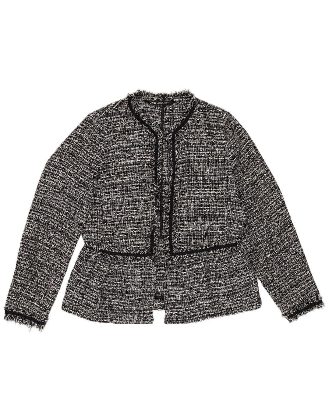 Damska, oversize'owa, otwarta marynarka Zara UK 6 XS, poliester w czarne paski