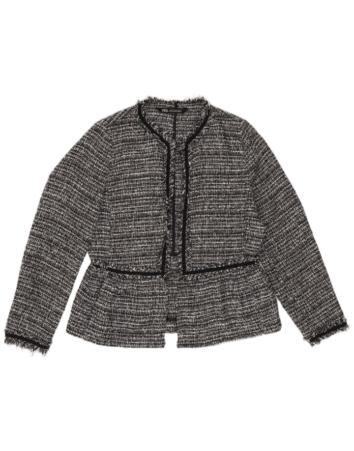 Damska, oversize'owa, otwarta marynarka Zara UK 6 XS, poliester w czarne paski