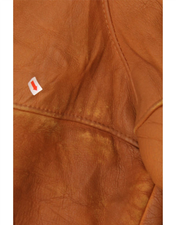 MABRUN Męska kurtka Shearling UK 36 Mała brązowa skóra