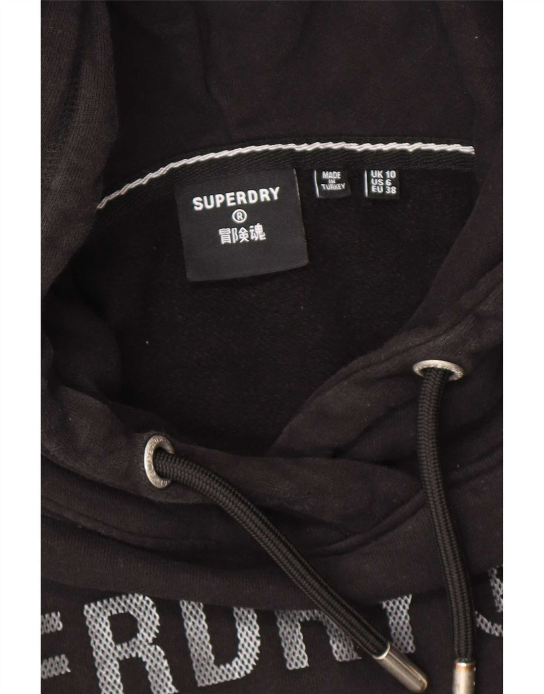 Damski sweter z kapturem Superdry Graphic, oversize UK 10, mały, czarny