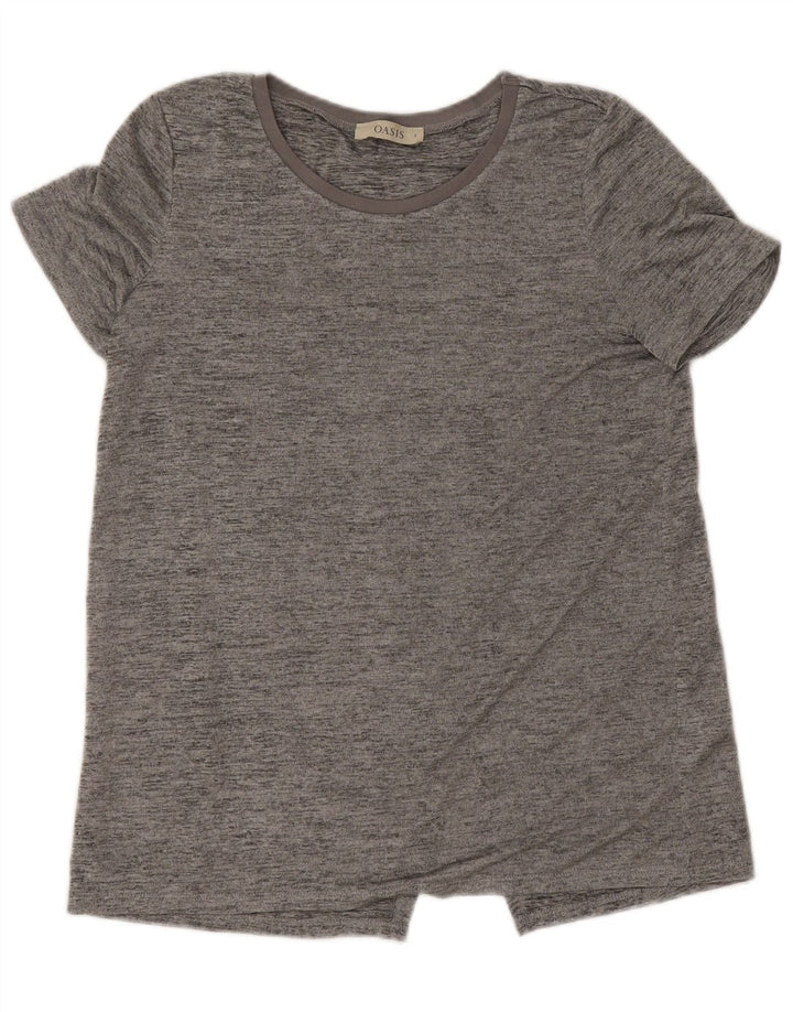 T-shirt damski Oasis Top UK 10, mały, szary, nakrapiany poliester