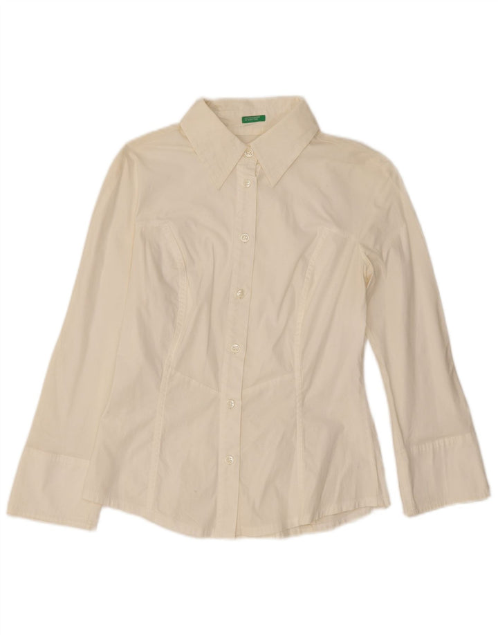 Koszula damska Benetton UK 10 Small, biała, bawełniana