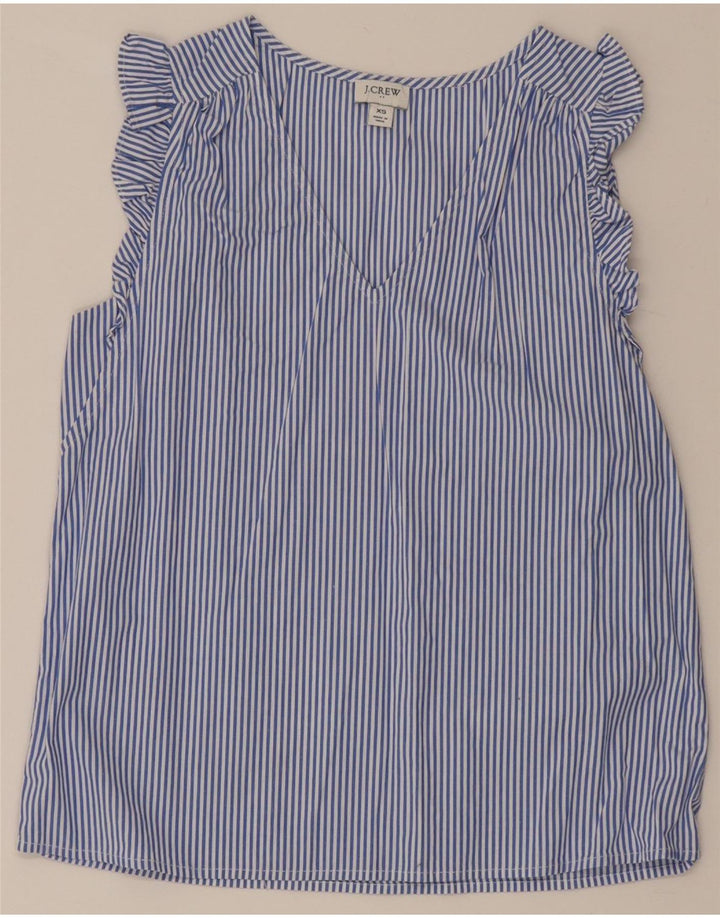 J. CREW Womens Blouse Top UK 6 XS Blue Pinstripe Vintage J. Crew and Second-Hand J. Crew from Messina Hembry 