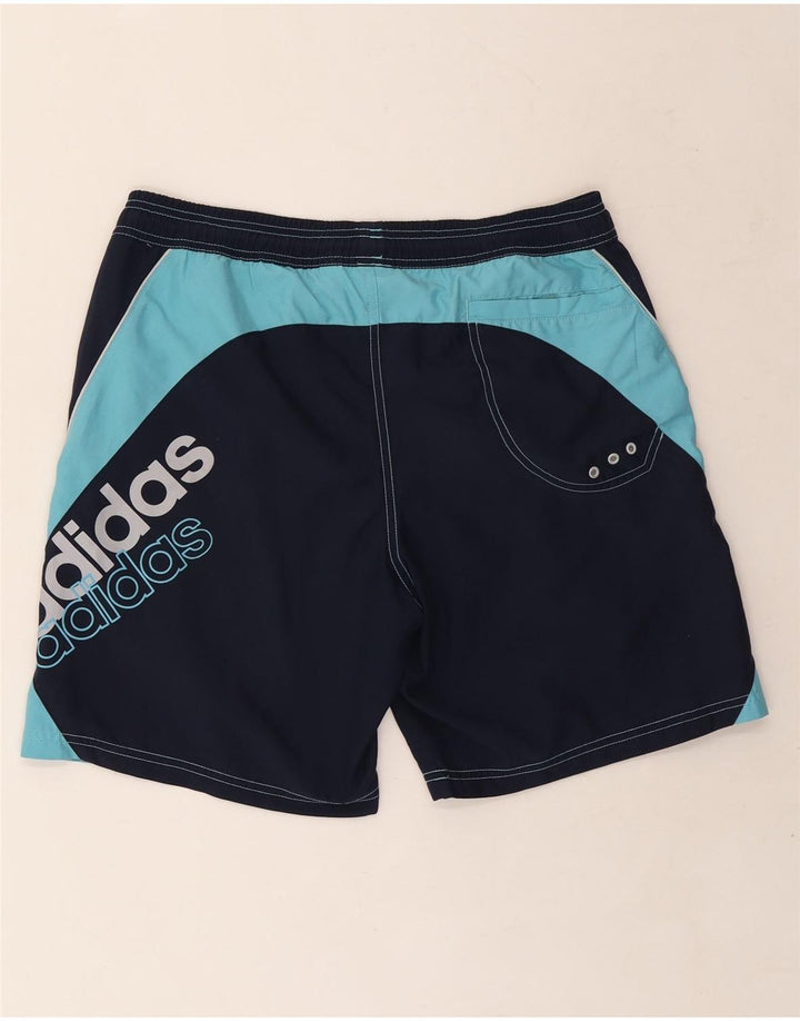 Męskie spodenki kąpielowe Adidas Graphic, średni granatowy, poliester z blokami kolorów