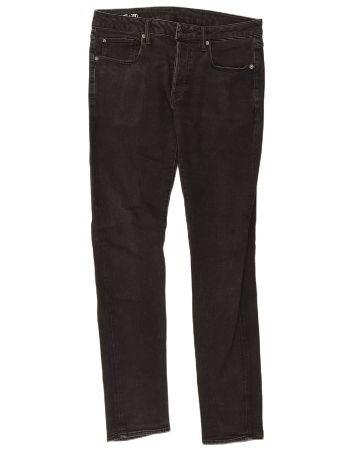 G-Star Męskie 3301 Slim Jeans W32 L34 Czarna bawełna