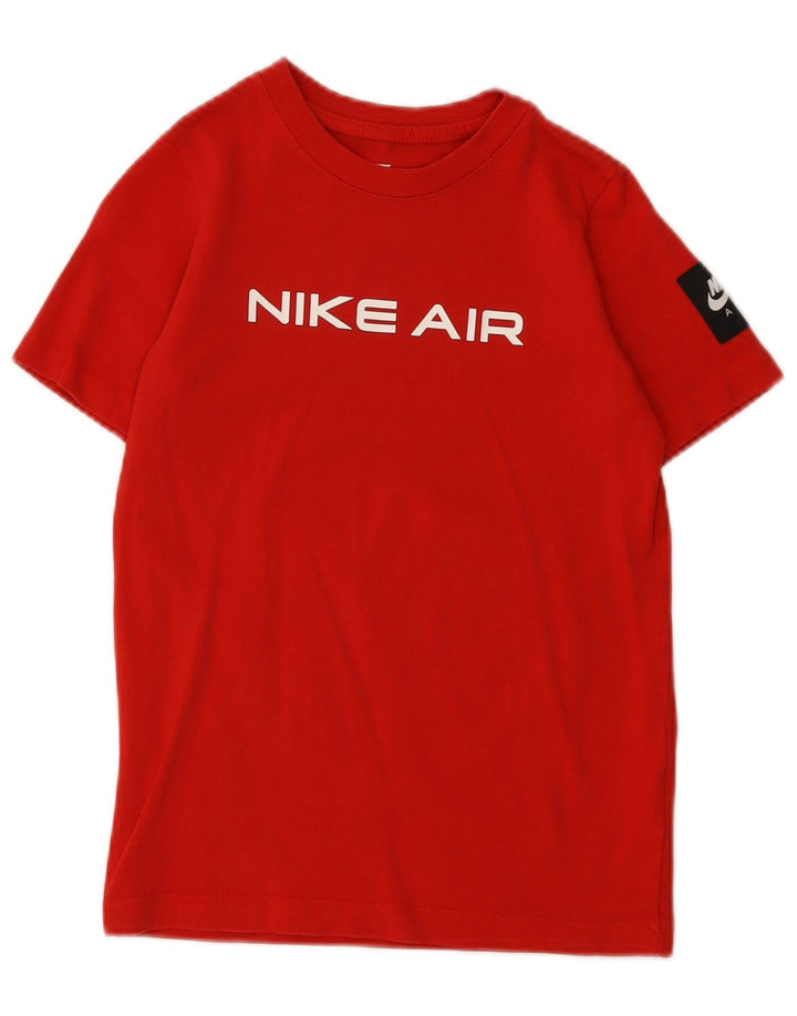 Chłopięcy T-shirt z grafiką NIKE, 10-11 lat, średni czerwony, bawełniany