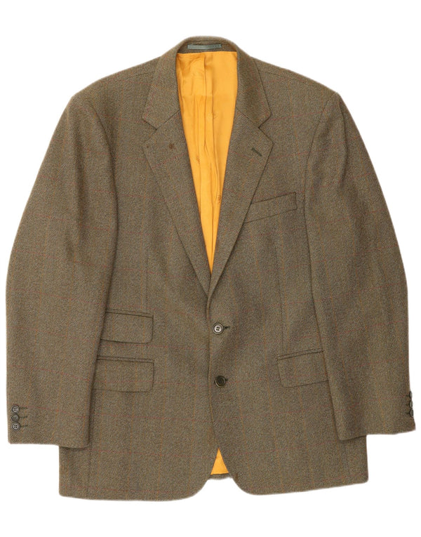 Męska marynarka zapinana na 2 guziki Magee UK 42 XL, wełniana brązowa kratka