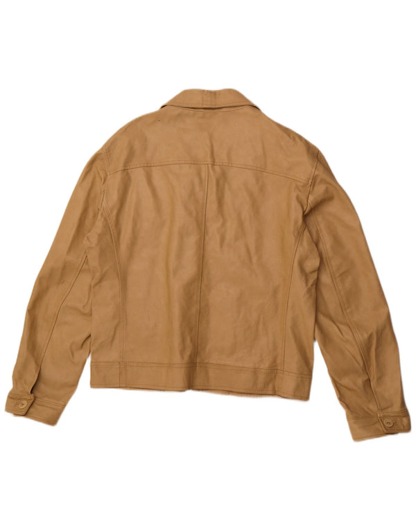 Kurtka skórzana damska VINTAGE UK 18 XL Beżowa skóra