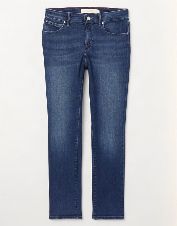 Wrangler Womens Drew Slim Straight Jeans W27 L30 Blue Cotton