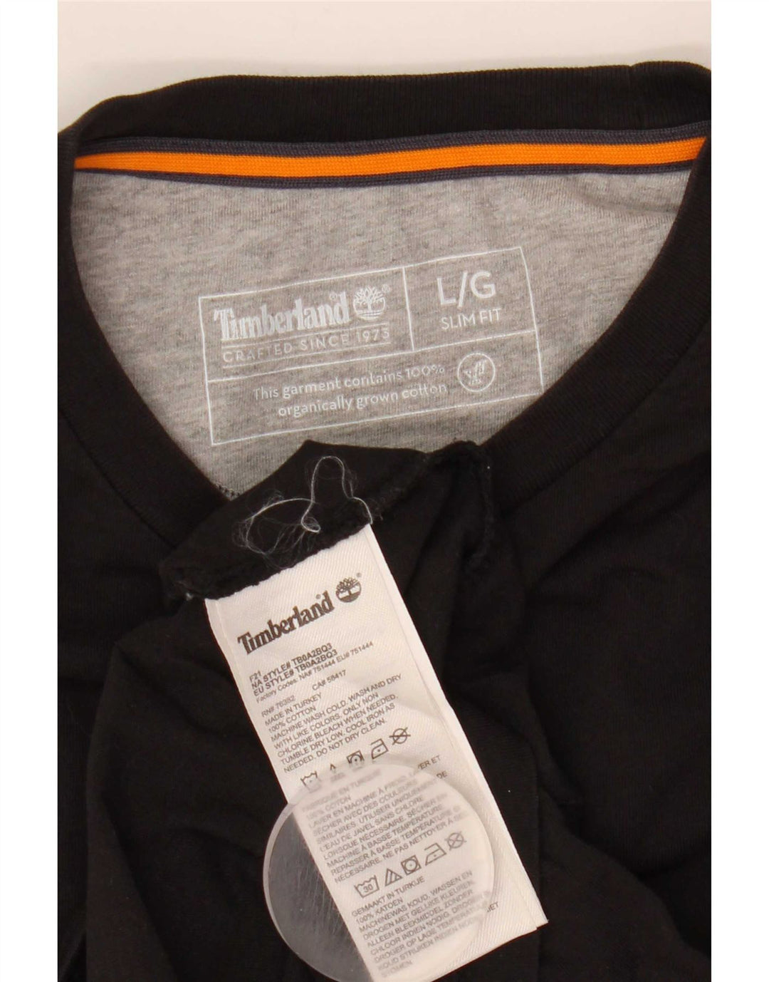 Męski top slim fit Timberland z długim rękawem, duży, czarny, bawełniany