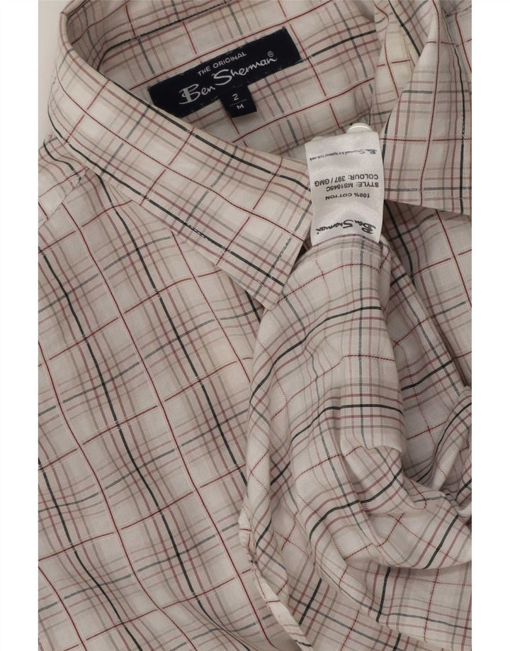 Koszula męska Ben Sherman, bawełniana, w średnią białą kratkę