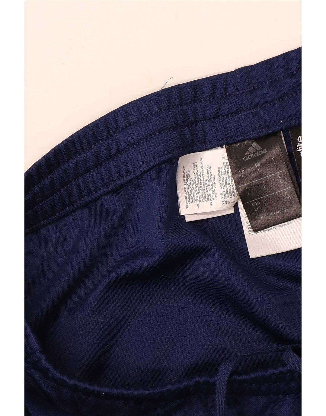 Męskie spodnie dresowe Adidas Climalite, duże, granatowe, z poliestru