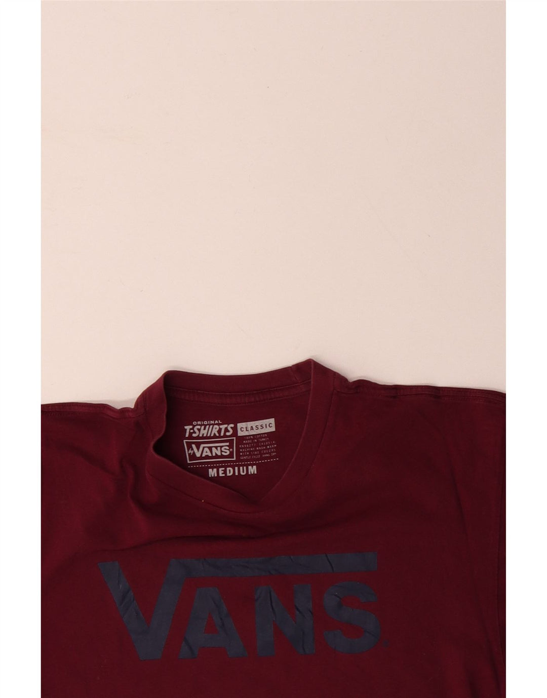 Męski T-shirt z grafiką VANS, średni, bordowy bawełniany