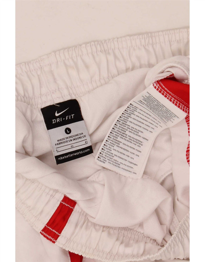 Męskie spodenki sportowe Nike Dri Fit, duże, białe, poliestrowe bloki kolorów
