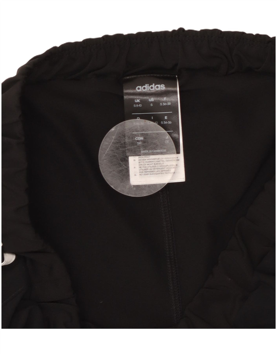 Damskie spodenki sportowe ADIDAS Climalite UK 8/10, małe, czarne, poliestrowe