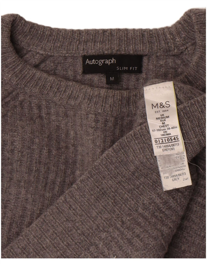 Marks & Spencer Damski sweter z dekoltem w łódkę, UK 14, średni szary