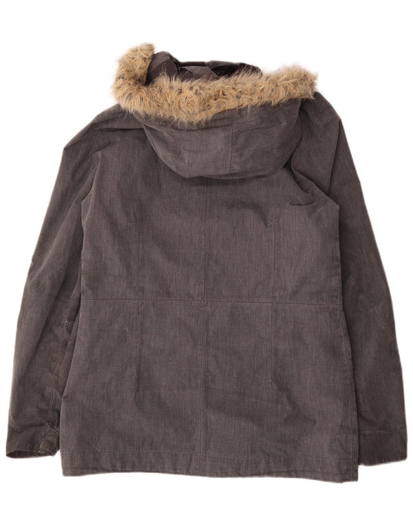 Damska kurtka parka z kapturem JACK WOLFSKIN UK 10, mała, szary poliester