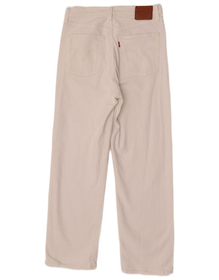 Damskie jeansy Levi's Ribcage Straight W30 L29 Biała bawełna