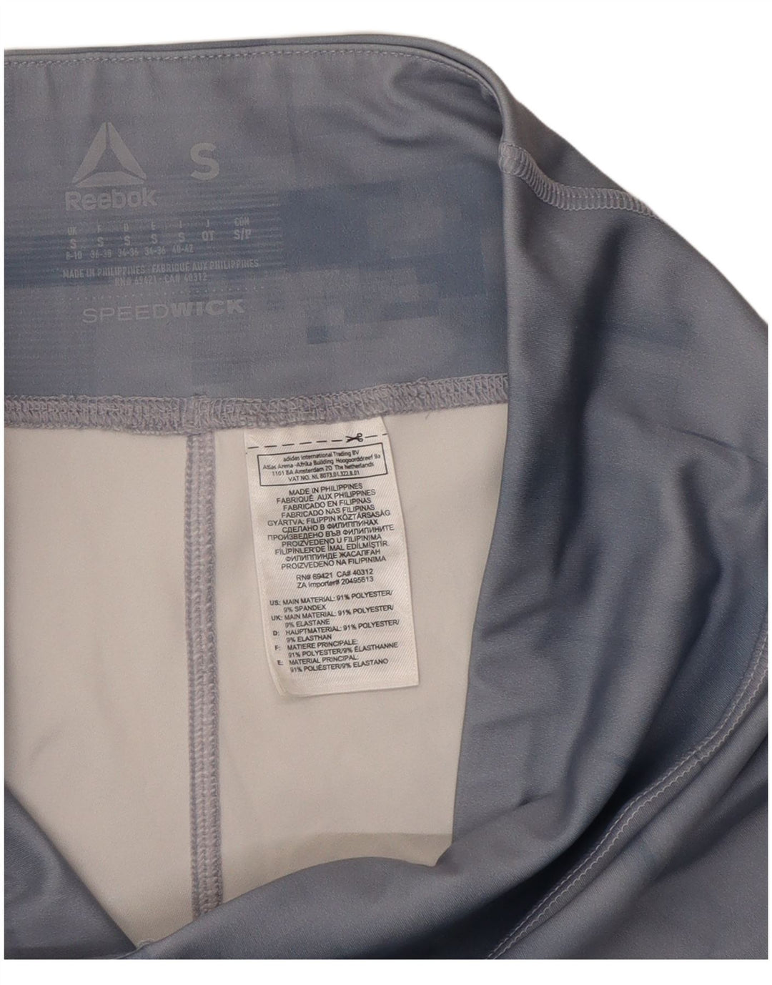 Damskie legginsy Reebok Graphic Crop UK 8/10, małe, niebieskie, poliestrowe