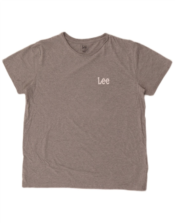 Męski T-shirt Lee, duży, szary, bawełniany