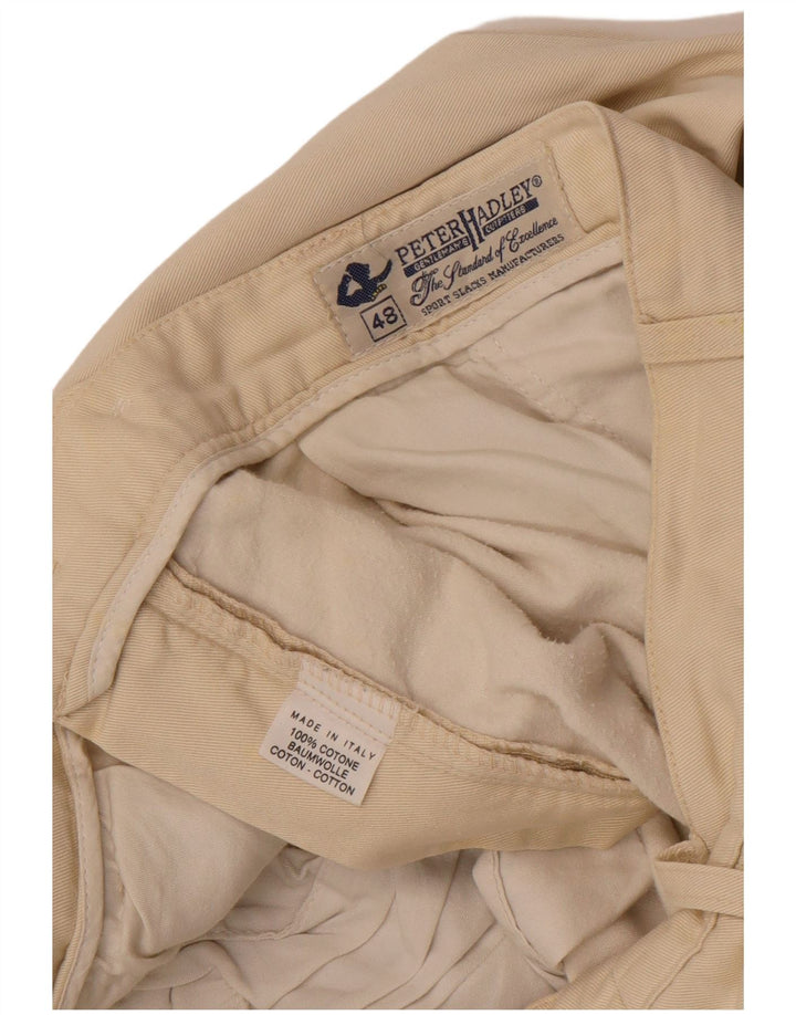 Męskie spodnie Chino Peter Hadley IT 48 Medium W32 L33 Beżowa bawełna