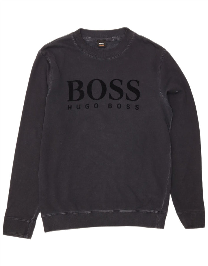 Męska bluza z grafiką Hugo Boss, średnia czarna bawełna