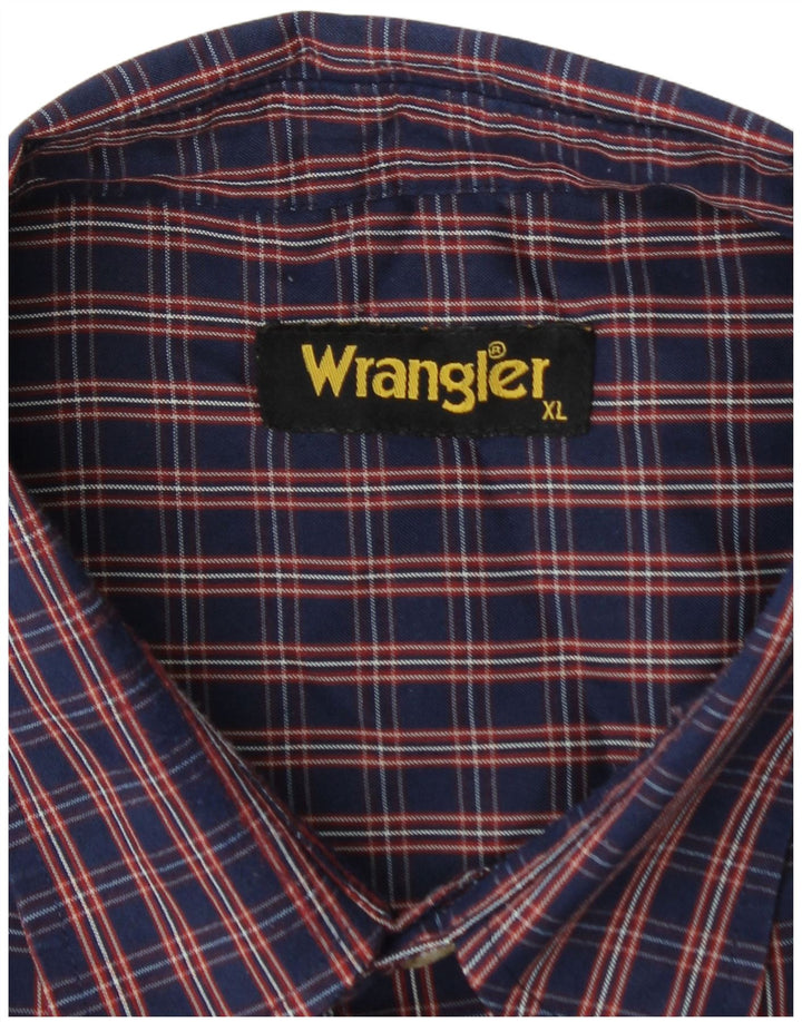 WRANGLER Męska koszula flanelowa XL w granatową kratkę