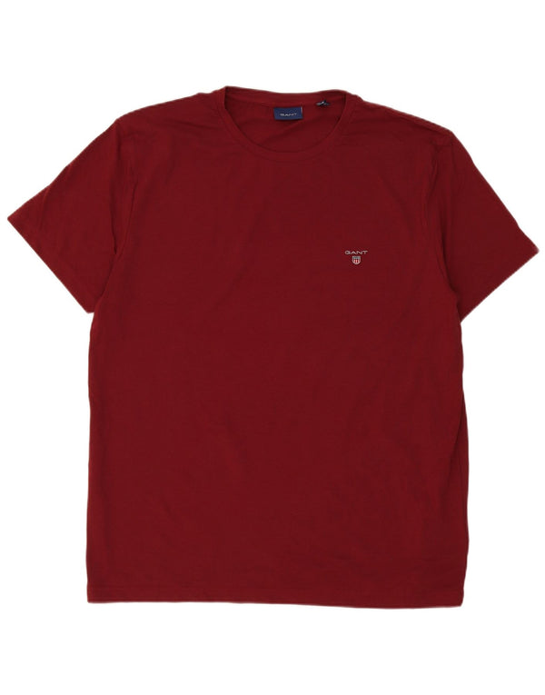 T-shirt męski Gant Top 2XL Burgundowa bawełna