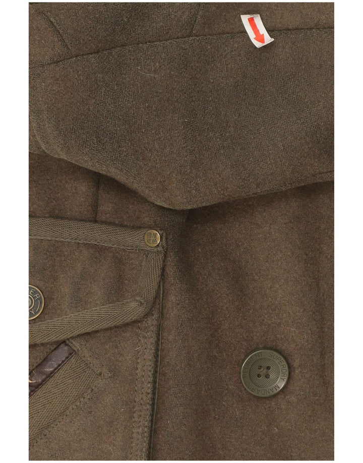Damska kurtka wojskowa Superdry UK 10, mała, wełniana khaki