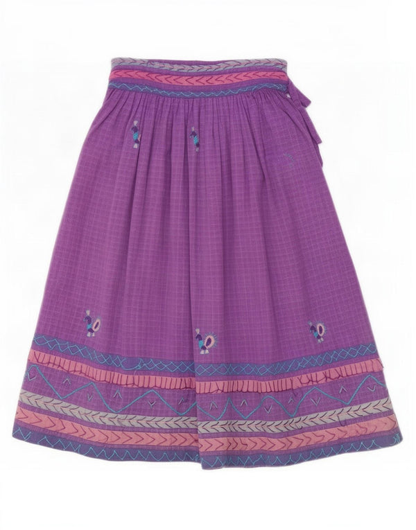 Vintage Womens High Waist A-Line Skirt Medium W28 Purple Striped