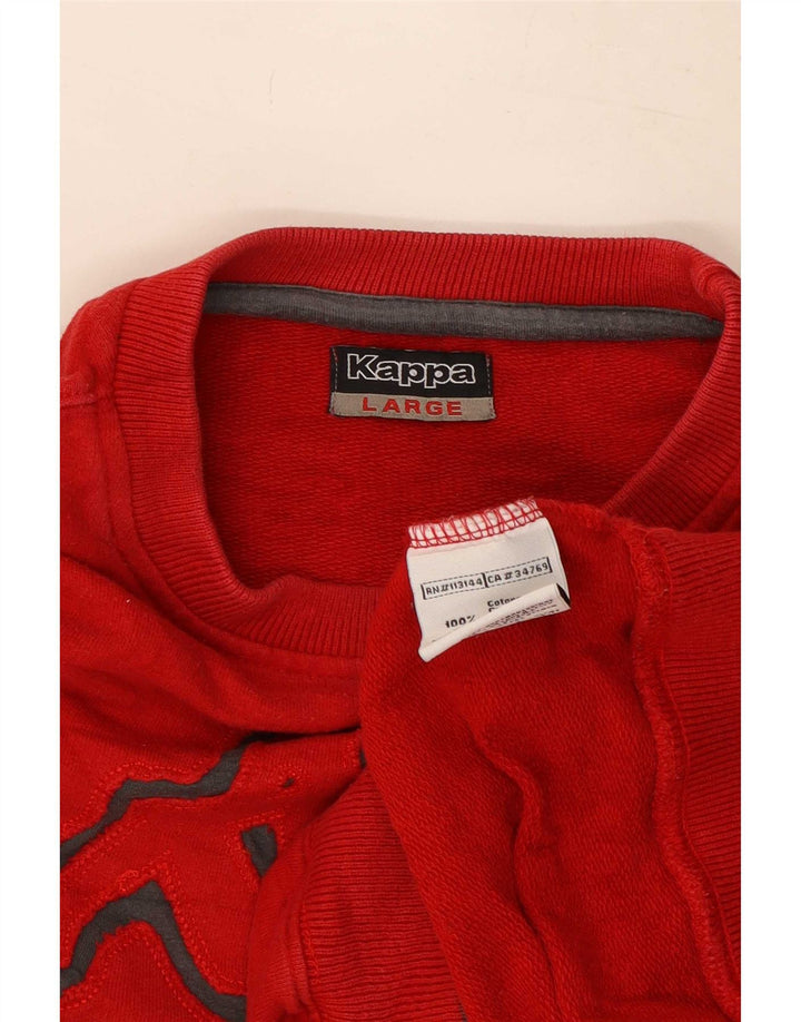 Kappa Męska bluza graficzna Jumper Large Red Cotton