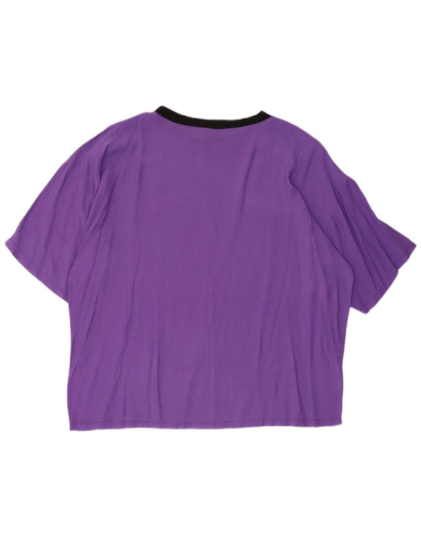 Damska koszulka oversize w stylu vintage z grafiką Top UK 10 Small Purple Wiskoza