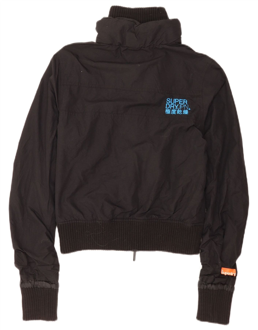 Damska kurtka bomber Superdry Graphic UK 10, mała, czarna nylonowa