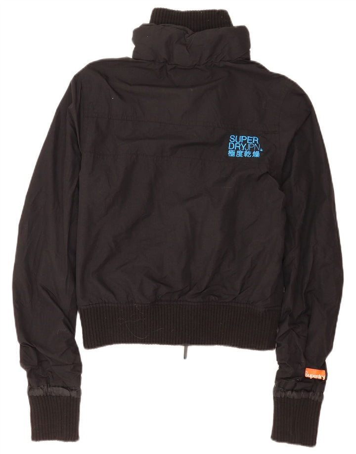 Damska kurtka bomber Superdry Graphic UK 10, mała, czarna nylonowa