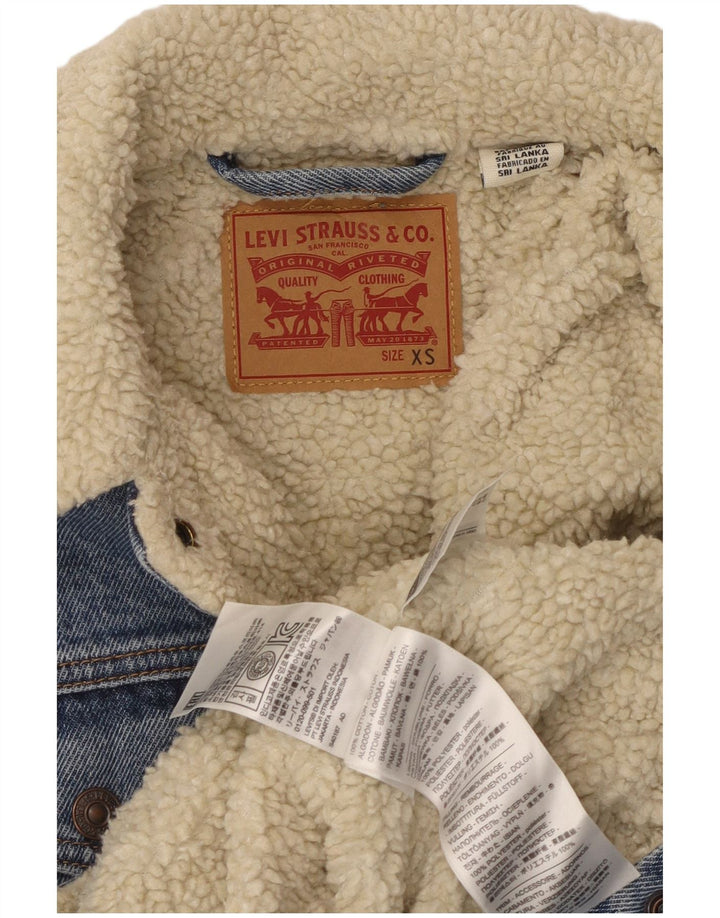 Damska kurtka jeansowa Levi's Sherpa UK 6 XS, niebieska, bawełniana