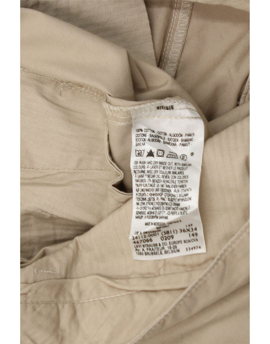 Spodnie męskie DOCKERS Slim Fit Chino W36 L30 Beżowa bawełna