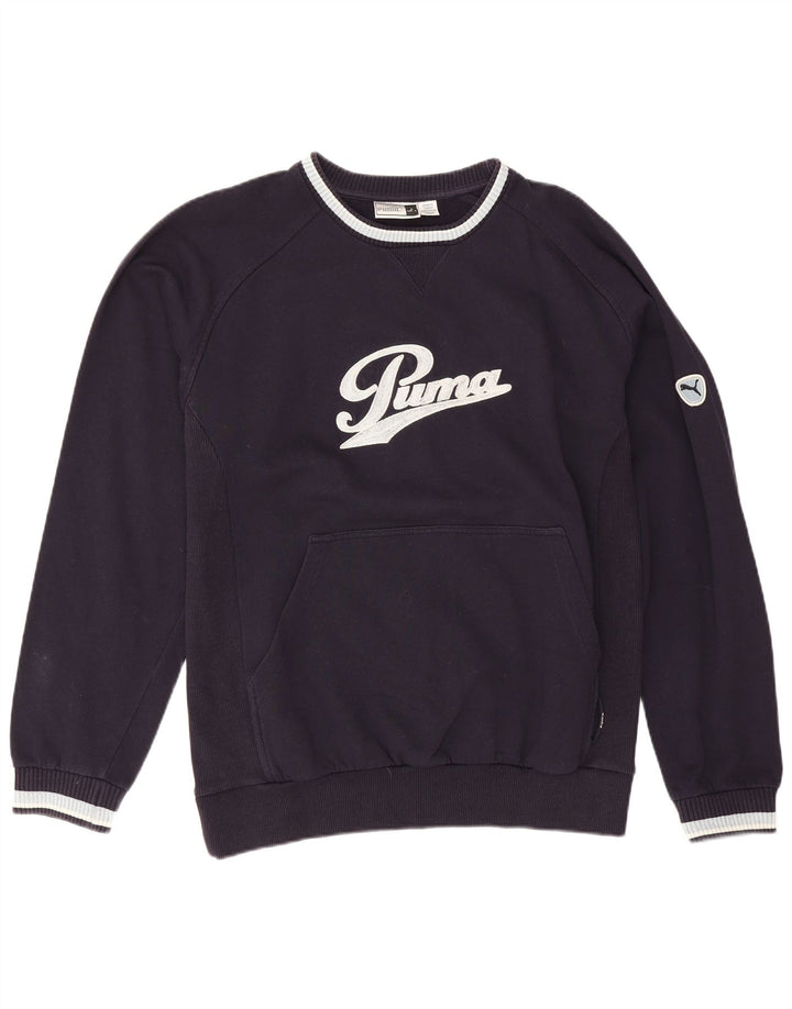 Męska bluza z grafiką Puma, duża, granatowa, bawełniana