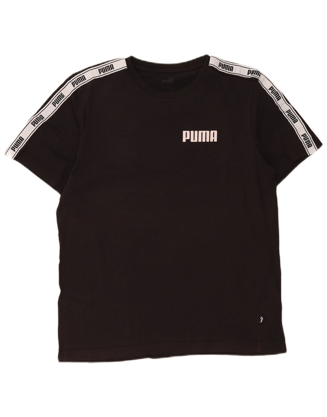 Męski T-shirt Puma z grafiką, bawełniany, średni czarny kolor