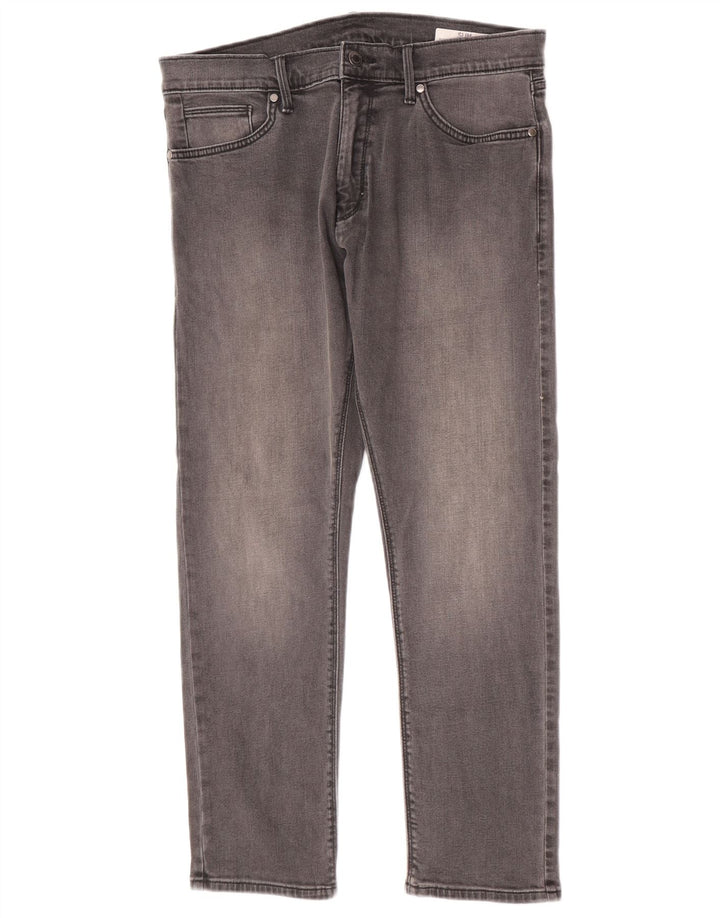 Marks & Spencer Męskie jeansy slim W34 L29 Szara bawełna