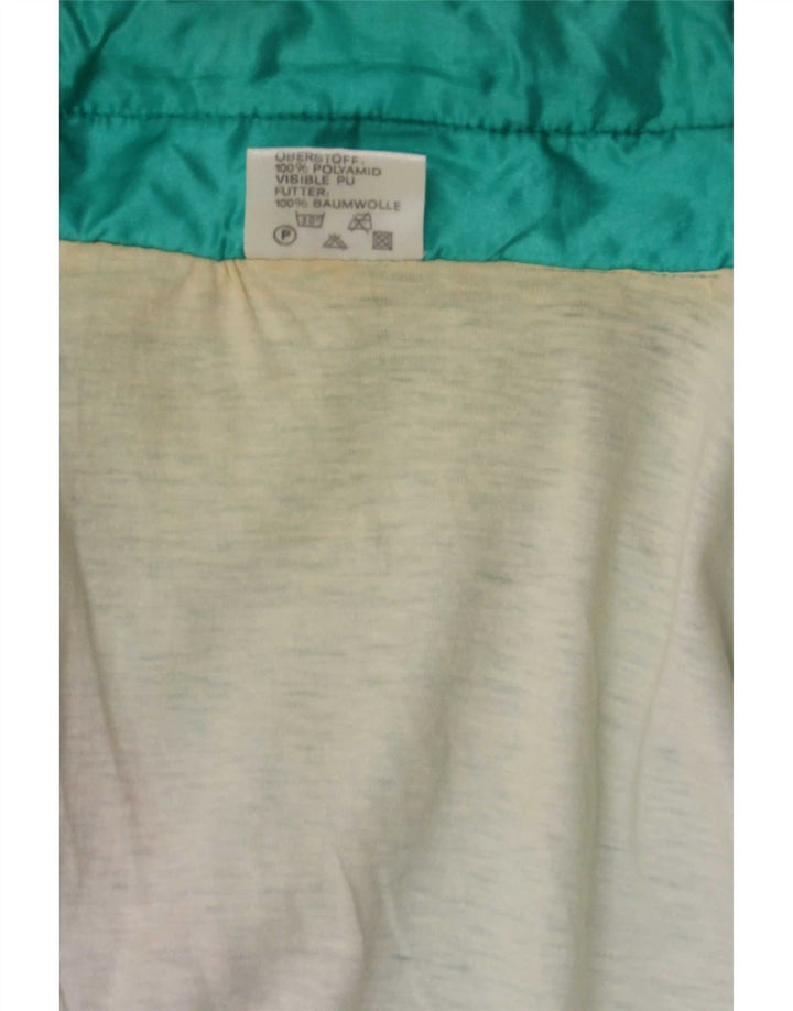Męska kurtka dresowa w stylu vintage, duża, zielona, z blokami kolorów, poliamid