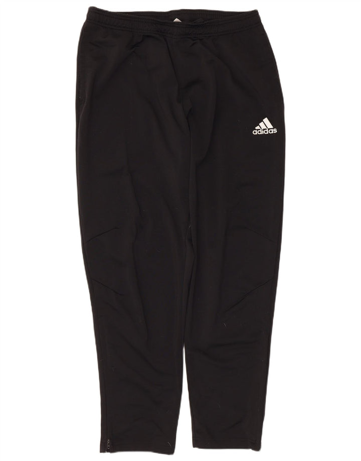 Męskie spodnie dresowe Adidas, duże, czarne, poliestrowe, sportowe
