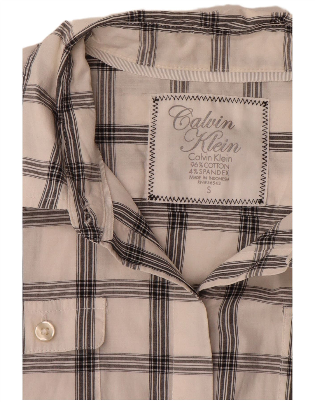 Koszula damska Calvin Klein UK 10, mała, bawełniana w białą kratkę