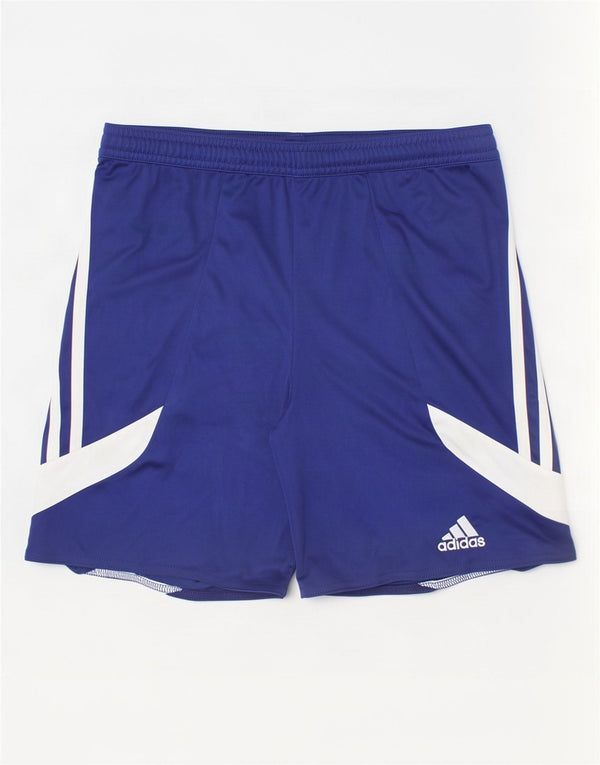 Chłopięce spodenki sportowe Adidas Climalite 11-12 lat, duże, niebieskie, z blokami kolorów