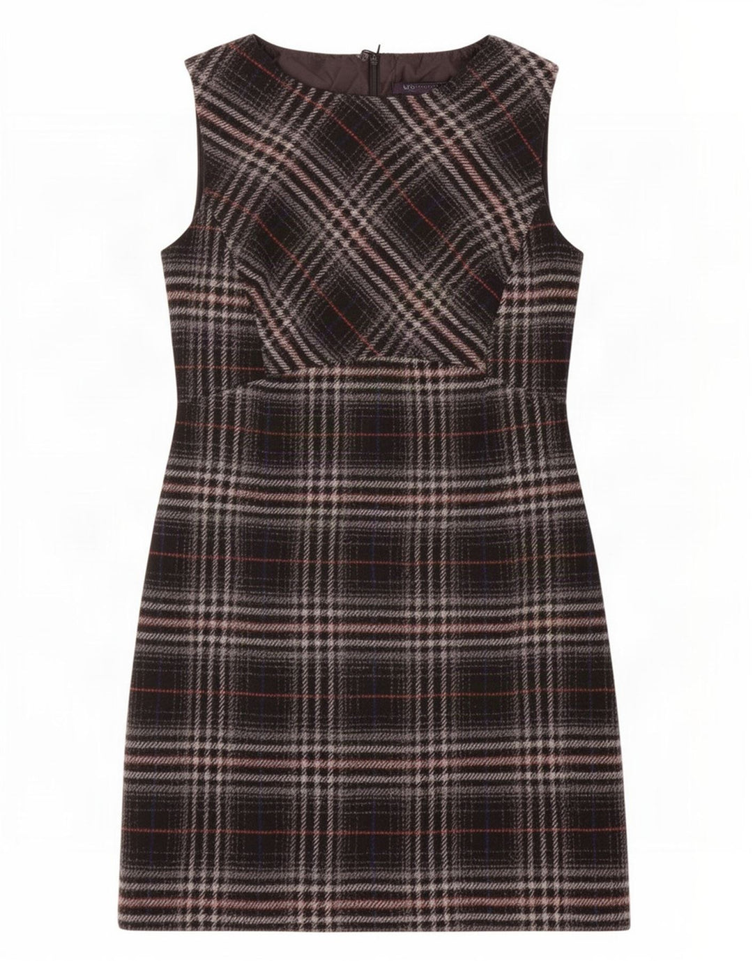 Marks & Spencer Damska sukienka typu shift bez rękawów UK 12, średnia, czarna krata