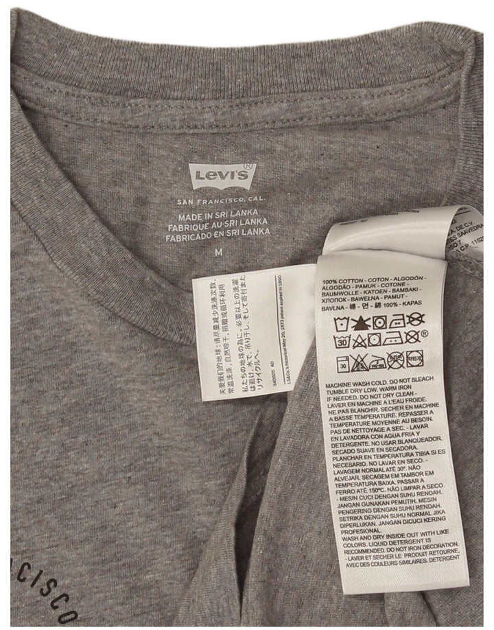Męski T-shirt z grafiką LEVI'S, średnioszary, bawełniany w cętki