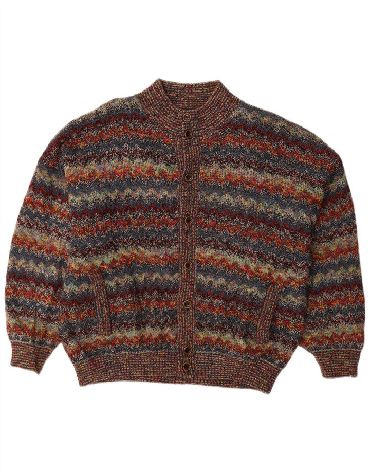 Sweter męski w stylu vintage 2XL, wielobarwny, wełniany w paski