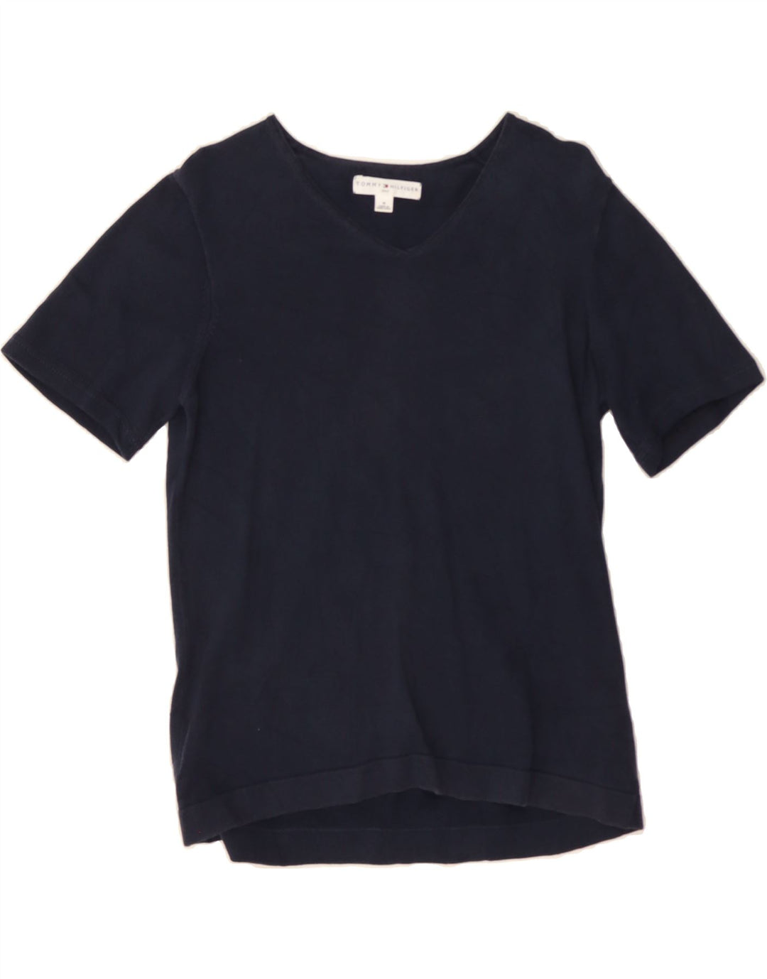 TOMMY HILFIGER Womens V-Neck Jumper Sweater UK 12 Medium Navy Blue Vintage Tommy Hilfiger and Second-Hand Tommy Hilfiger from Messina Hembry 